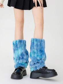 1双女士Y2K毛绒腿套,柔软毛绒,冬季保暖靴套,万圣节圣诞老人装扮 - 彩色 - 查看 17