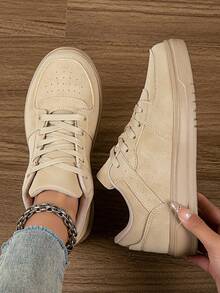 Women Shoes Casual Sneakers, Lace Up Soft Sole Flat Comfortable Skate Shoes For Women, Lightweight Low-Top Daily Shoes