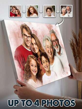 Catygift Custom Photo Combine Wall Art - Catch Your Love Ones Portrait From Photos - Unique Gift For Family, For Friends, Multi-Functional, Ornamental, Reusable, Exquisite, Stylish, High-Quality, Colorful, Modern, Custom, Personalized, Unique, For Valentine's Day, For Mother's Day, For Birthdays, For Father's Day, For Graduation, For Weddings, For Housewarming, Home Decor, Home Decor, Home Harmony