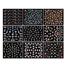 30PCS/10pcs Random Press Nail With Adhesive Back Self-Adhesive 3D Floral Nail Polish Decal - Self-Adhesive, Coloured DIY Nail Polish Decal With Glitter Effect Nail Art For Women And Girls, Nail Nail Art Supplies, Nail Nail Decoration | Floral Nail Design | Self-Adhesive Paper, Nail Nail Decal