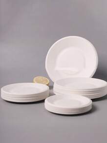 100pcs Sugarcane Pulp Disposable Paper Plates, Thicker Paper Pulp Plates For Barbecue, Cake, DIY Painting