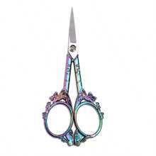 4.7in Butterfly Style Eyebrow Scissors, Small Lash Scissors For Women, Stainless Steel Brow Scissors For Nose Beard Mustache Facial Hair, Craft, Artwork, Needlework Yarn, Handicraft DIY Tool, Thread Snips(Rainbow),Makeup,Cheap,Room Decor,Vanity,Travel,Bedroom,Makeup Accessories