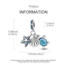 Assorted Ocean Themed Pendant Set Including Sea Turtle, Starfish, Coconut Tree, Dolphin, Shell - Suitable For DIY Bracelet, Necklace, Jewelry Craft, Gift