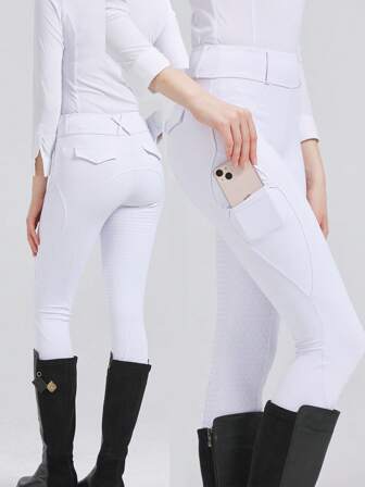 بنطلون نسائي عالي الامتداد لقيادة الخيل بقبضة سيليكونية كاملة ،سروال ركوب الحصان المريح والمتين