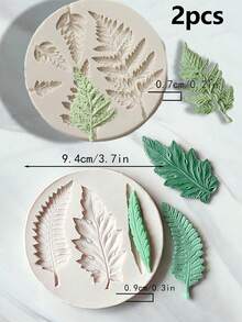 Nature-Inspired Silicone Leaves Mold For Fondant Cake, Baking Decoration - Rose Leaf, Platanus Leaves, Turtle Back Leaf - Beige - View 18
