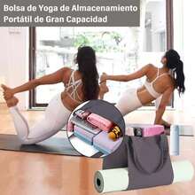 Bolsa para Tapete de Yoga,Yoga Mat Bag, con Bolsillo Oculto, Grueso, Fuerte y Duradero, Bolsa Tote Bag Grande para Yoga Mat, Tapete Ejercicio, Manta Picnic y Manta para Playa - Negro - Ver 2