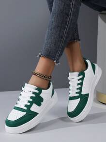 Neue Damen Lässig Sport Schuhe, Mehrfarbiges Patchwork, Große Größen 36-45, flache Schuhe, Damen Frühling Sommer weiße Sneaker, modisch vielseitig, leicht atmungsaktiv, Trainingsschuhe, Schulanfang