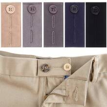 4pcs/1 Set Pants Extender Kit, Include Pants Button Extender, Suspender Buckle, Elastic Waistband Adjuster And Waistband Extension Hook, Metal Button Extender, Waist Expander Elastic Buckle, Practical Sewing Tool