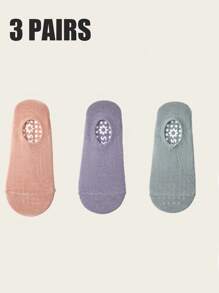 1 Pair/3 Pairs/5 Pairs Of Anti Slip Grip Yoga Socks, Breathable Cross Band Invisible Sports Indoor Socks, Silicone Anti Slip Dance Socks