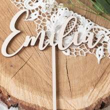 Topper personalizado de acrílico para tartas para el Día de la Madre, cumpleaños, boda, ceremonia de graduación - Nombre