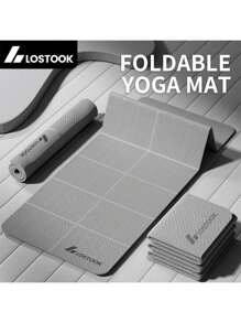 1 Stück Lostook faltbare Yogamatte - TPE rutschfest & wasserdicht Übungsmatte für Yoga, Pilates & Fitness Training - Heimsport Grundausstattung, Yoga Reise Zubehör, Workout Muss-haben, Fitness Ausstattung (kein Logo im tatsächlichen Produkt)