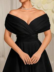 EVERLYL Everly L Elegant Summer Pure White Off-Shoulder Swing Summer Wedding Dress, Suitable For Wedding, Prom, Birthday, Party