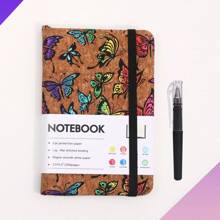 New A6 Wood Grain Binding Notebook With Elastic Band, Hard Cover Suitable For Students And Office Workers, Ideal Office Stationery And Supplies Notebook, Suitable For Note-Taking And Organization.