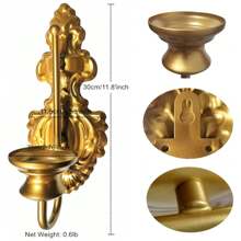 2PCS Nordic Retro Wall Candle Holder, Gold/Black/White,Wall Hanging Candle Sconces, Metal Wall Candle Sconce Holder, Vintage Taper Candle Wall Sconce, Candlestick Holders Decor