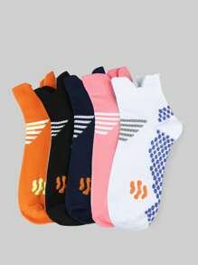 5/3/1 Par de calcetines deportivos de uso diario y casual con lunares, unisex, de tela de punto transpirable y antideslizante, aptos para correr, saltar la cuerda, ciclismo, todo el año