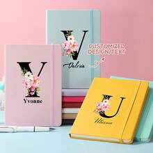 Custom Floral Initials Notebook With Name Personalization - Perfect Graduation Gift For Students And Teachers - Stylish Band Closure, UV Printed Letters, Multiple Color Options - Unique Keepsake For Graduation Season, Ideal For Classmates And Educators,Multi-Functional,Ornamental,Reusable,Modern,Colorful,Cute,Vintage,Cartoon,Kawaii,Custom,Personalized,Unique,Customized,Workers,Clients,Students,For Business/Work/Office,For School,School Supplies,Back To School,School Supplies,Back To School,For Office,For School,For Classroom,For Teacher Gifts,For University,For Colleague,For Dorm Rooms,For Teacher,For Boys And Girls,For Teenagers,Junior High School Students,Middle School Students,High School Senior High School Students,College Students,University Students,Freshman,Sophomore,Underclassmen,Customized Notebooks,Easy Comfort,Christmas Gift Supplies