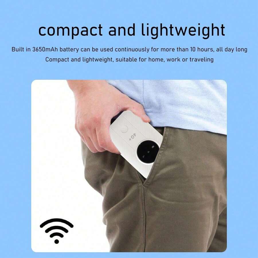 Unlocked 4G/5G LTE USB Router – 300Mbps Mobile WiFi Dongle With 3650mAh Battery (SIM Required) - White - View 1