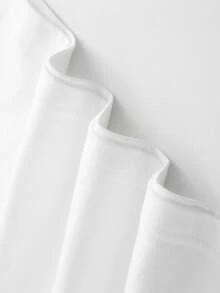 1pc Solid Color Cotton T-Shirt For Women, 180g, Soft Round Neck, Basic Tee With Artistic Splatter Print, LONTAON AICG Modern Design, White Top For Casual Outfits All Seasons, Stylish Plain Contrast Minimalist Streetwear, Fashion Simple Everyday Basic Wear, Ladies Fashion T-Shirt - White - View 9