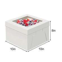 1/10 Tall Cake Boxes With Window,10x10x8inch White Bakery Boxes,Large Baking Boxes,Square Cardboard Cake For Multi-Layer Cakes,Pie ,Pastries,Cake Decorating Supplies - White - View 4