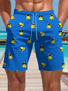 Short de plage style hawaïen imprimé 3D pour hommes - Séchage rapide, taille à cordon, choix parfait pour les sorties d'été - Multicolore - Voir 3