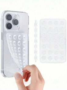 1pc Silicone Phone Sticky Grip Handle, Suction Phone Case Stand, Hands-Free Sticky Phone Handle For Selfie And Video, Mobile Finger Grip Stand