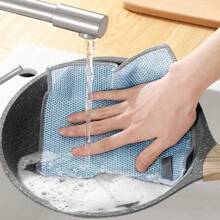 4pcs/8pcs/12pcs Double-Sided Non Greasy Coconut Shell Cleaning Cloth, Reusable Dry Wet Dual-Use Cleaning Cloth, Kitchen Absorbent Cleaning Cloth, Used For Cooking Utensils, Sinks, Tableware, And Stove Surfaces,