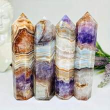 1 Stück bohemischer großer 12-13cm natürlicher Kristall Amethyst und Achat Einzelspitze für Heim-Dekoration oder Geschenk