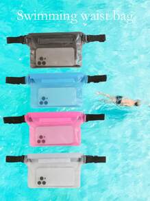 1pc/2pcs Waterproof Beach & Underwater Phone Bag, Waterproof Waist Pouch For Outdoor Travel, Waterproof Earphones Bag, PVC Material, Hook & Loop Closure, Triple Waterproof, Travel Storage Bag, Summer Waterproof Phone Pouch, Suitable For Diving, Swimming, Surfing
