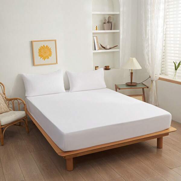 Fitted Sheets [Featured In Anan Magazine] Single, Double, Semi-Double, Queen, Winter, Spring, Summer, Autumn, Winter, Mattress Cover, Peach Skin Processing, Antibacterial, Quick Drying, Breathable, Dust Mite Resistant, Luxurious, Sound Sleep, Comfortable Sleep, Scandinavian Style, Plain, Polyester, Cute, Summer, Autumn, Winter, Bedding