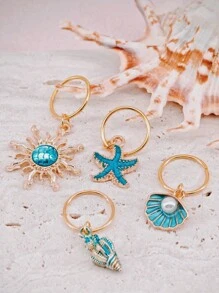 45 piezas de accesorios para el cabello con elementos marinos de estilo barroco, para decorar las rastas en verano, joyería para el cabello para bailes, fiestas y festivales de música
