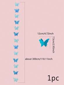 1 件蝴蝶装饰挂纸花环，粉色 3 米蝴蝶拉旗，适用于派对装饰、圣诞节 - 彩色 - 查看 4