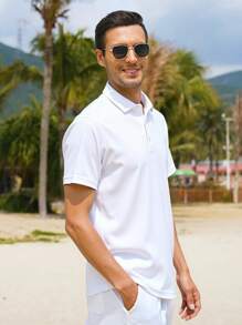 Playeras Casuales de Hombre Hot Sale Para Uso Diario,  Playeras de Hombre Transpirables de Manga Corta,  Polos de Hombre de Manga Corta de Sencillez de Moda,  Ropa de hombre de Manga Corta con Cuello Alto,  Polos Ajustados para Hombre