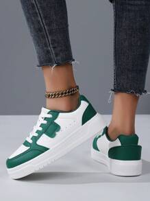 Neue Damen Lässig Sport Schuhe, Mehrfarbiges Patchwork, Große Größen 36-45, flache Schuhe, Damen Frühling Sommer weiße Sneaker, modisch vielseitig, leicht atmungsaktiv, Trainingsschuhe, Schulanfang