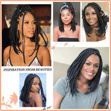 360°高清蕾丝前置编织假发，13英寸 x 8英寸无缝蕾丝编织假发，女士全蕾丝合成编织假发带婴儿发，14英寸黑色波波头蕾丝前置编织假发 - 黑色 - 查看 8