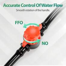 10/20/30个装塑料耐用截止阀通用滴灌管接头阀用于种植水果蔬菜花卉户外花园草坪农田灌溉系统 - 橘色 - 查看 7