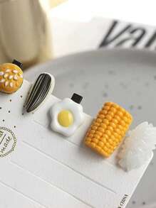 Super Cute Simulated Food Mini Clips, Weird Hair Clips, Funny Food, Rice, Poached Eggs, Corn, Melon Seeds Clips
