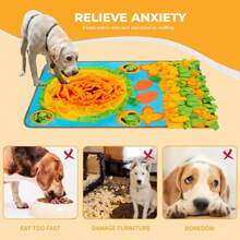 Interactive Dog Snuffle Mat - Durable Polyester Foraging Blanket With Scented Food Items & Hidden Treats - Engaging Puzzle Toy For Nosework Training & Slow Feeding - Perfect For All Dog Breeds