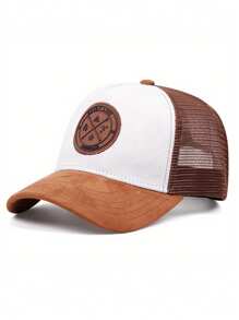 1 bucă șapcă hip hop din piele intoarsa pentru bărbați la modă, căciulă de soare unisex ajustabilă pentru iubitorii de dragoste cu litere în gradient, ocazională, de baseball, pentru exterior, călătorii, petrecere pe plajă, primăvară și toamnă