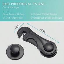 4pcs Child Safety Locks, Baby Proofing Double-Open Locks For Refrigerator Drawers, Cabinet Doors, Cupboard Protection Clamps