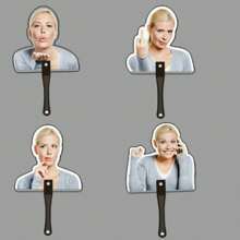1pc/3pcFunny Creative Woman Blonde Sister Sand Sculpture Fun Holding Special-Shaped Fan Summer Cooling,Beach,Travel