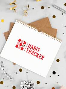 Trees 12-Page Undated Habit Tracker Spiral Bound Calendar, 10*8 Inch, With Different Plant Patterns, Improve Efficiency, Learning Supplies, Back To School Season - Pink - View 2