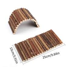 1个仓鼠攀爬梯，拱桥玩具，小型宠物笼围栏玩具，兔子啃咬柳枝鸟类玩具，长攀爬梯 - 彩色 - 查看 15