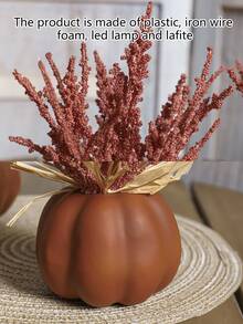 1 件 22 厘米（高）人造泡沫麦穗、拉菲草南瓜装饰 - 适用于秋季装饰、万圣节、房间、庭院装饰、假植物
