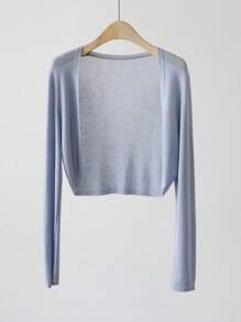 1 pièce 2025 Nouvelle étole légère d'été, cache-maillot pour femmes. Couleur unie, tricot, manches chauve-souris, décoration, protection solaire, coupe-vent, pull polyvalent décontracté. Convient pour le bureau, les voyages extérieurs [Taille suggérée : 150 cm-160 cm, Poids : 42,5 kg-55 kg]