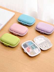 1 件/2 件 8 隔层药盒、便携式密封药盒、迷你便携式药丸收纳盒、防水防潮旅行药品收纳盒、分层小药盒、口袋药盒、钱包分配器维生素鱼油隔层容器药盒、药品收纳盒，适用于户外露营、徒步旅行、钓鱼、防潮、登山和旅行