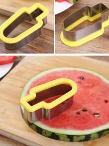 1pc Creative Stainless Steel Watermelon Slicer, Ice Stick Shaped Slicer, Watermelon Ice Cream Mold Divider. Watermelon Cutter Mold, Vegetable And Fruit Tool, Easy To Use.