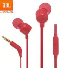 JBL T110 Wired Earphone With 3.5mm Interface For Gaming PC And Cellphone Calling, In-Ear Stereo Earbuds Headset - Red - View 1