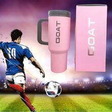 40 Oz Glass Mug With Handle And Straw Lid, 100% Leak Proof Travel Water Bottle Insulated Mug For Hot Cold Drinks.New Flower Large Capacity 304 Stainless Steel Straw Mug, Sports Gym High Value Insulated Cold Ice Mug Adult Boys Girls Valentine's Day Easter Gift - 新-粉紅色 - 查看 3