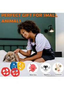 7pcs/12pcs/8pcs Pet Teeth Grinding Set, Gift For Rabbit, Hamster, Toy Set For Small Pets For Play And Entertainment, Animal Festival Gift, Valentine's Day Animal Gift, Rabbit Teeth Grinding Toy, Hamster Teeth Cleaning Toy, Wooden Toy Set, Wooden Chew Toy, Unicycle Dumbbell, Red Carrot, Apple Wood Swing And Seesaw, Hamster Toy