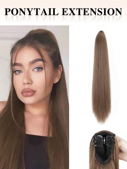 nimoki Ponytail Extension Claw 24" Long Straight Clip In Natural Looking Synthetic Hair Extension Ponytail Hairpiece For Women